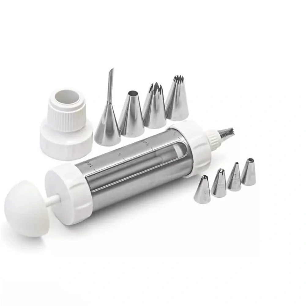 Stainless steel pastry bag NIB by Kuhn Rikon- 12 piece set- tips & bag in steel - Picture 6 of 6